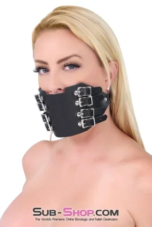 0164A      8 Buckle Leather Panel Gag