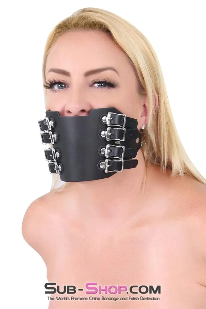0164A      8 Buckle Leather Panel Gag