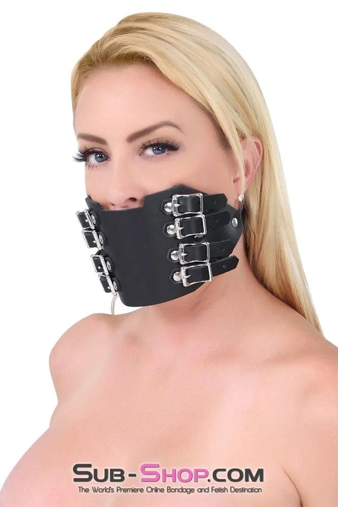 0164A      8 Buckle Leather Panel Gag