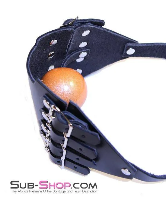 0164A      8 Buckle Leather Panel Gag
