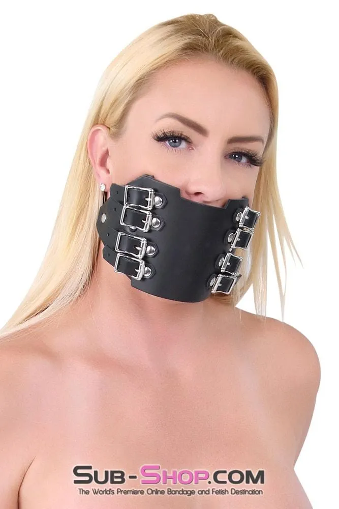 0164A      8 Buckle Leather Panel Gag