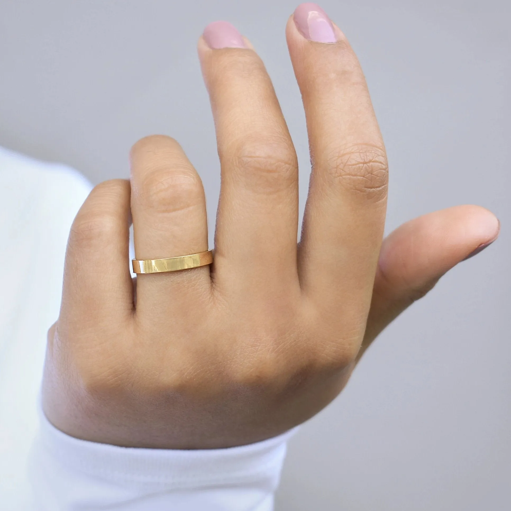 10k Solid Gold Flat Band Ring