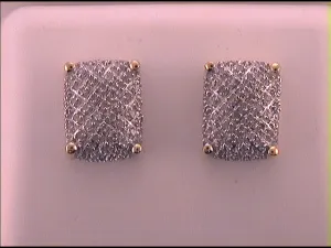 1/2CT-DIA P3 MICRO-PAVE RECTANGLE MENS EARRING