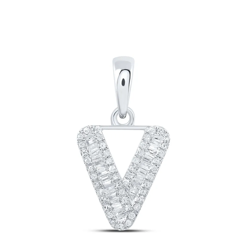 1/4CTW-DIA P1P2 INITIAL "V" PENDANT