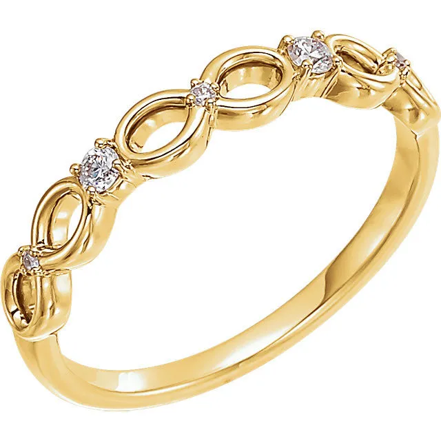 14K Gold .08 CTW Diamond Infinity-Style Ring