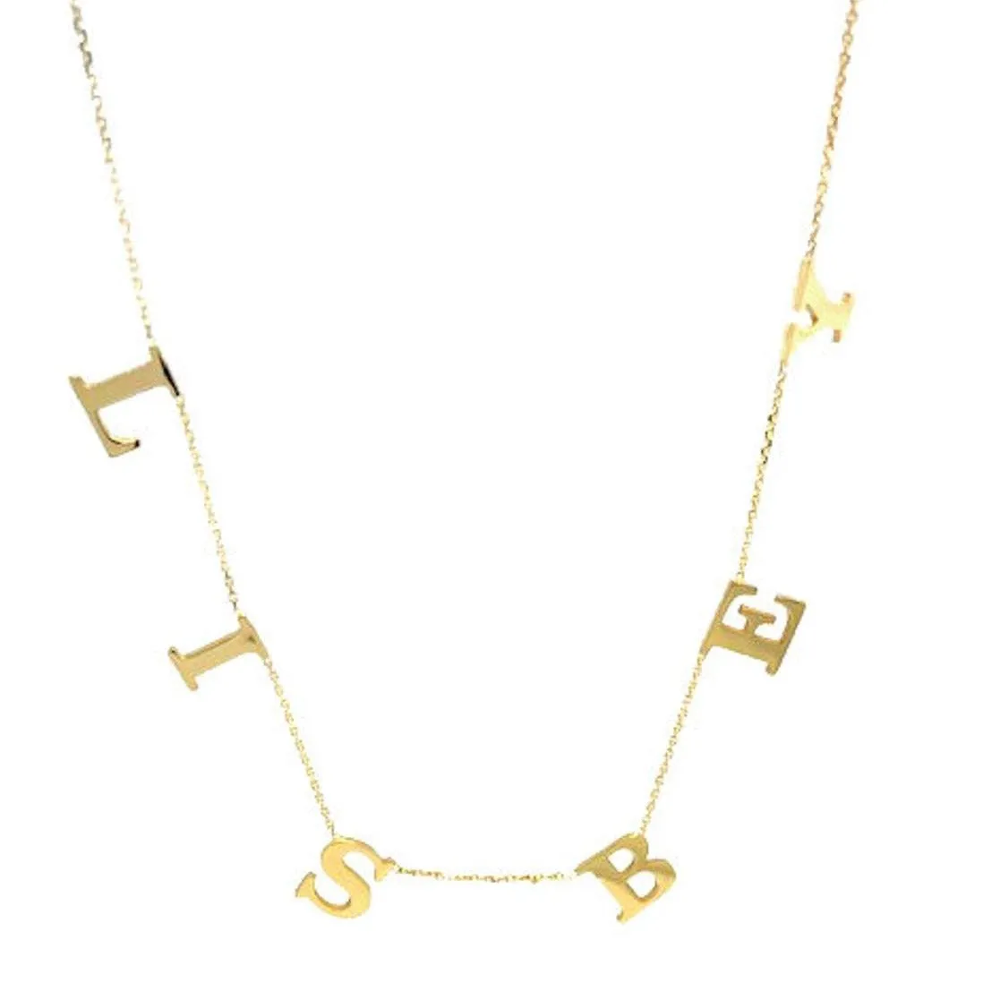 14k Personalized Bold Letter Necklace