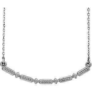 14K Rose Beaded Bar 16-18" Necklace