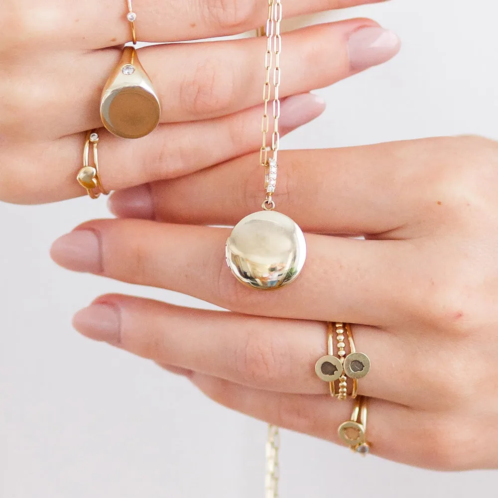 14k Yellow Gold Medium Silhouette Locket Necklace
