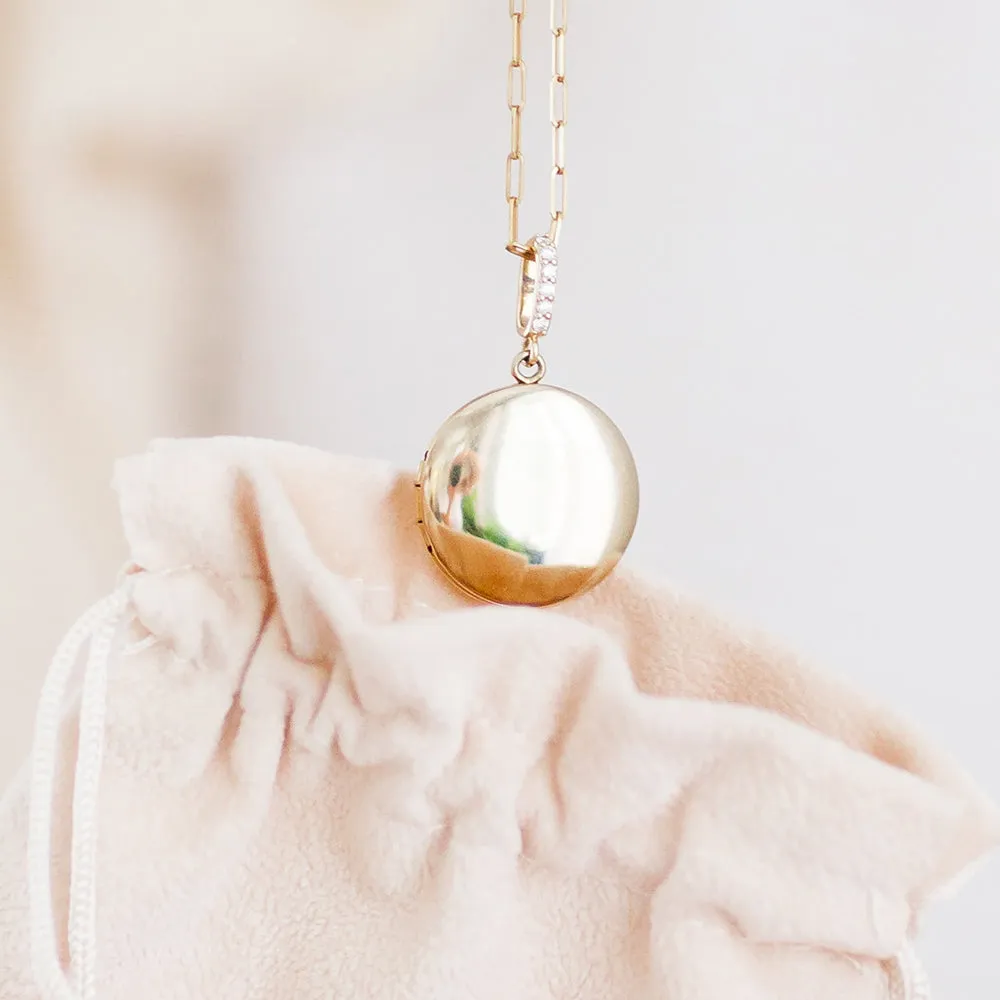 14k Yellow Gold Medium Silhouette Locket Necklace
