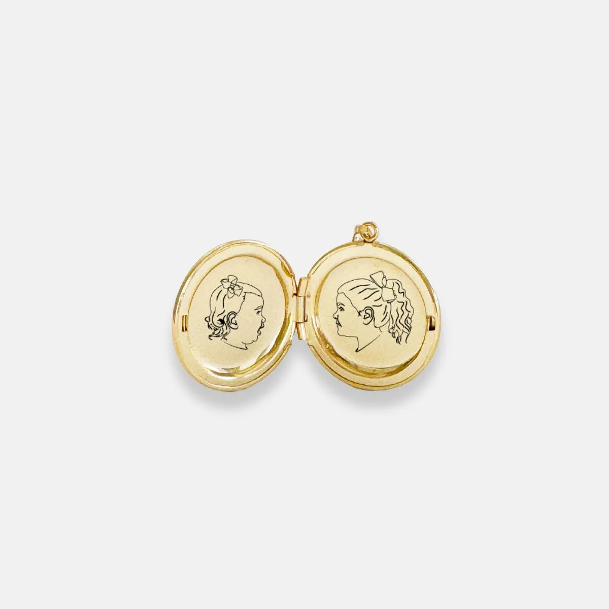 14k Yellow Gold Medium Silhouette Locket Necklace