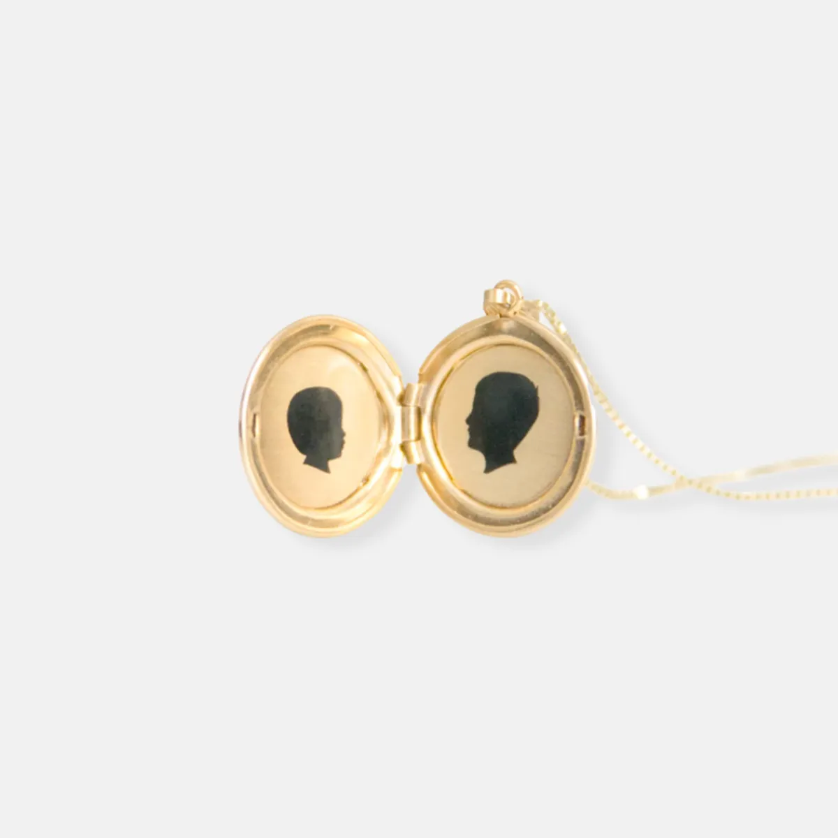 14k Yellow Gold Medium Silhouette Locket Necklace