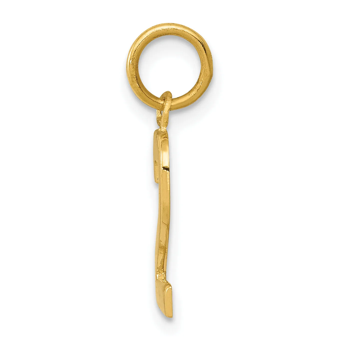 14k yellow gold small polished number 2 charm