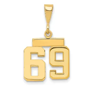 14k yellow gold small polished number 69 charm