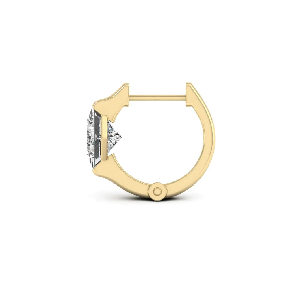 1.60 d.e.w cts 5x5 mm Princess Cut Moissanite Hoop Earrings