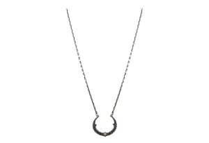 17.5" BLACKENED CRIVELLI CRESCENT PENDANT NECKLACE