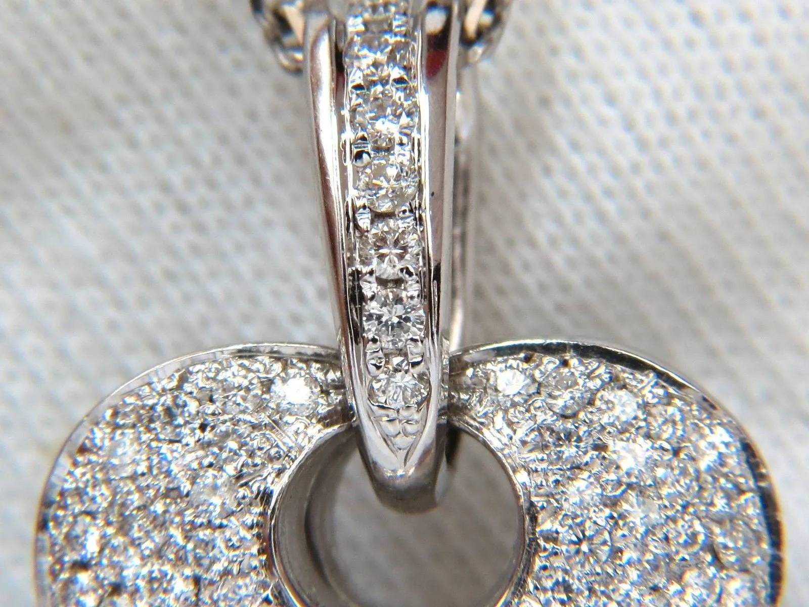 1.85CT NATURAL DIAMONDS MODIFIED MOD DANGLE HEART PENDANT BEAD SET 18KT VS
