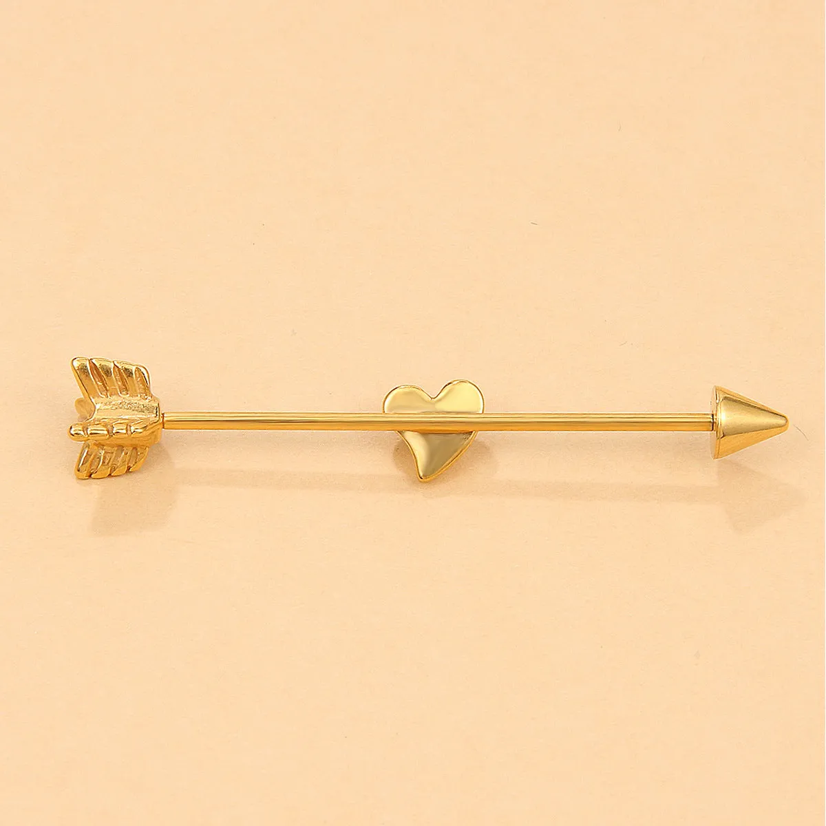 18K Gold-Plated Heart & Arrow Ear Cuff