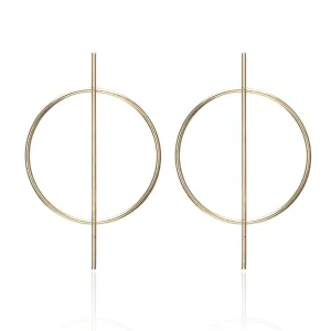 18K Gold-Plated Hoop & Bar Drop Earrings