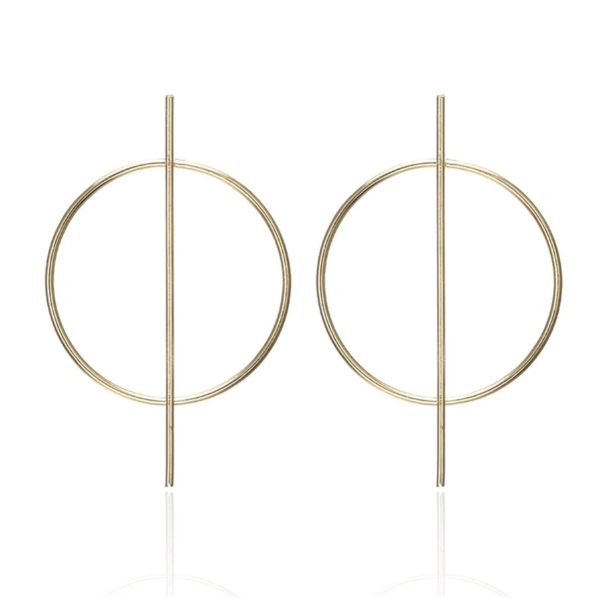 18K Gold-Plated Hoop & Bar Drop Earrings