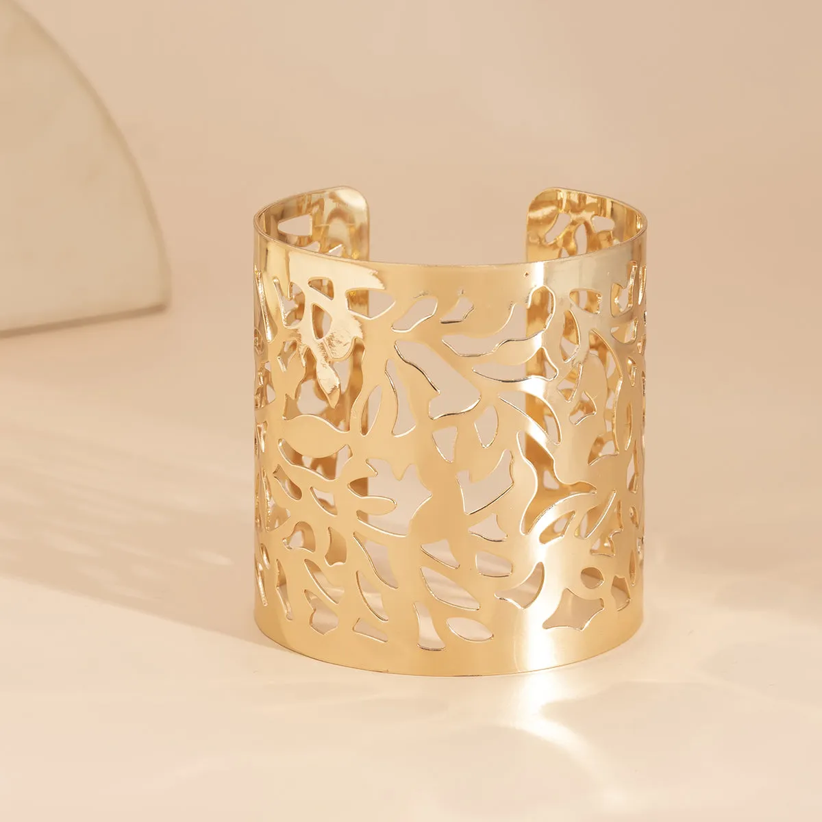 18K Gold-Plated Openwork Wrap Cuff