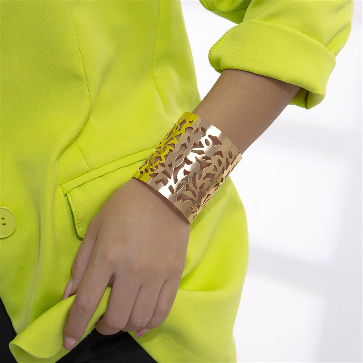 18K Gold-Plated Openwork Wrap Cuff
