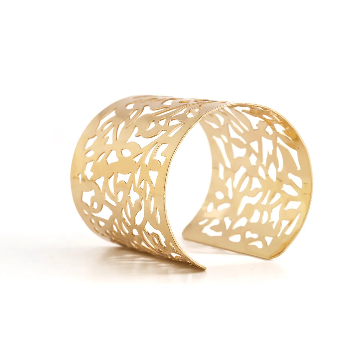 18K Gold-Plated Openwork Wrap Cuff