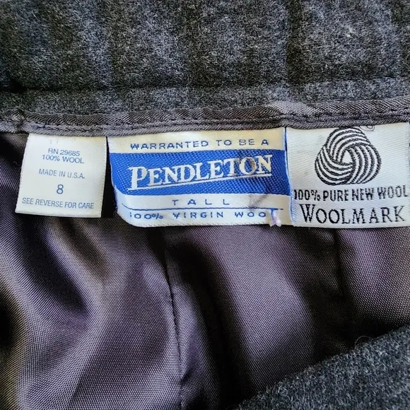1990s Vintage Pendleton 100% Wool Maxi Pleated Lined Skirt - 8 Tall