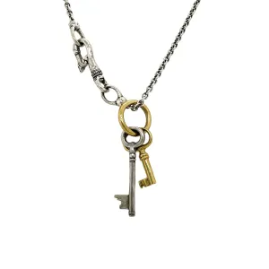 2 Keys Brass Necklace