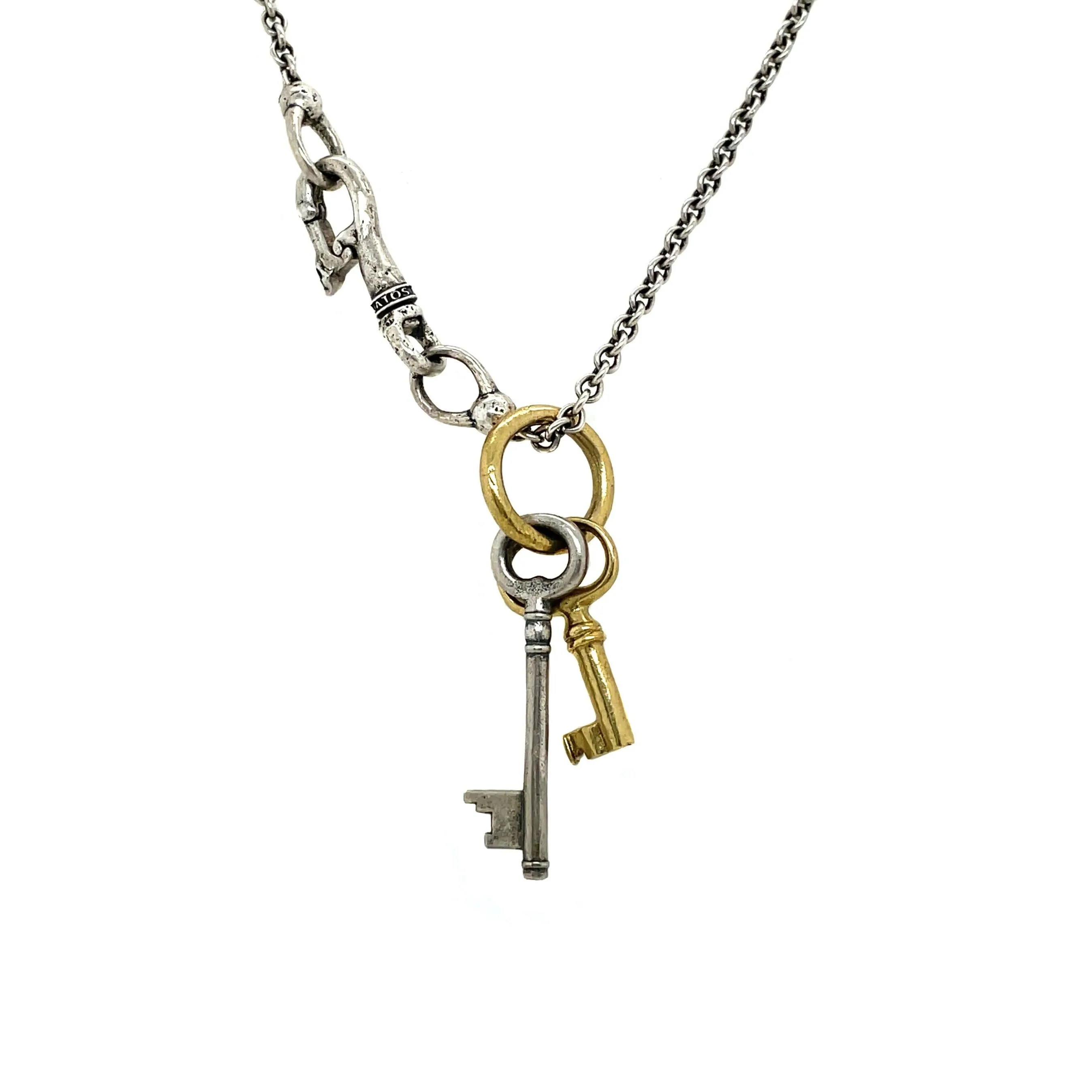 2 Keys Brass Necklace