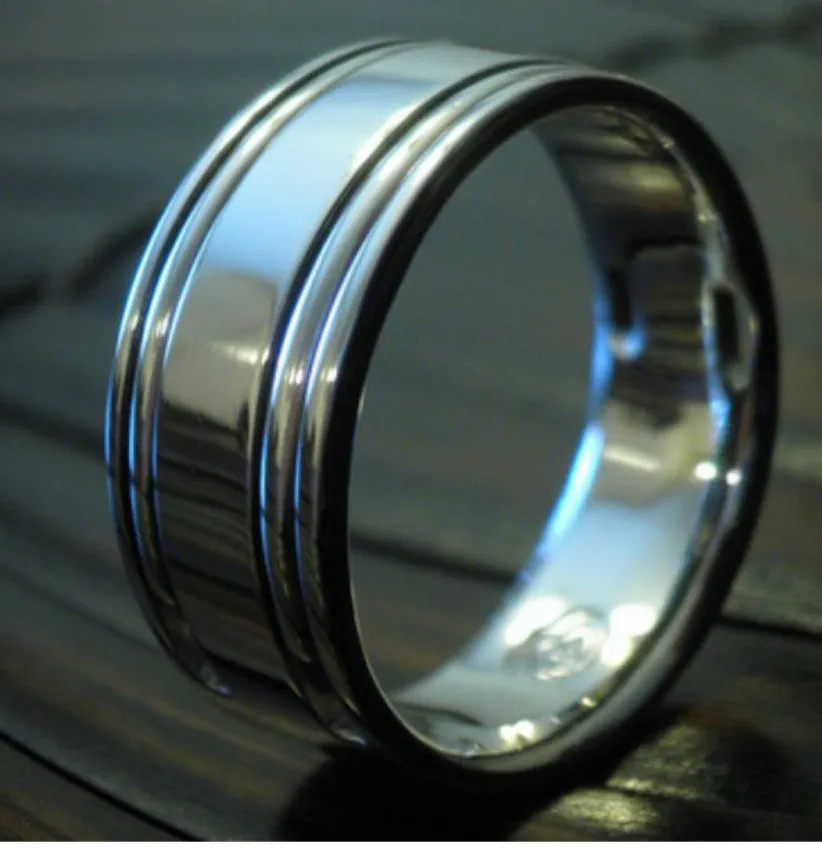 21 "DUPLEX" handmade stainless steel ring (not casted) hypoallergenic mens rings wedding band mens jewelry ring