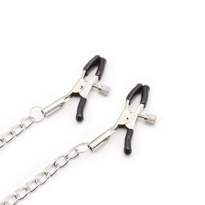 2225DL      Locking 2” Wide Black Silicone Comfort Ring Gag with Adjustable Nipple Clamps - MEGA Deal
