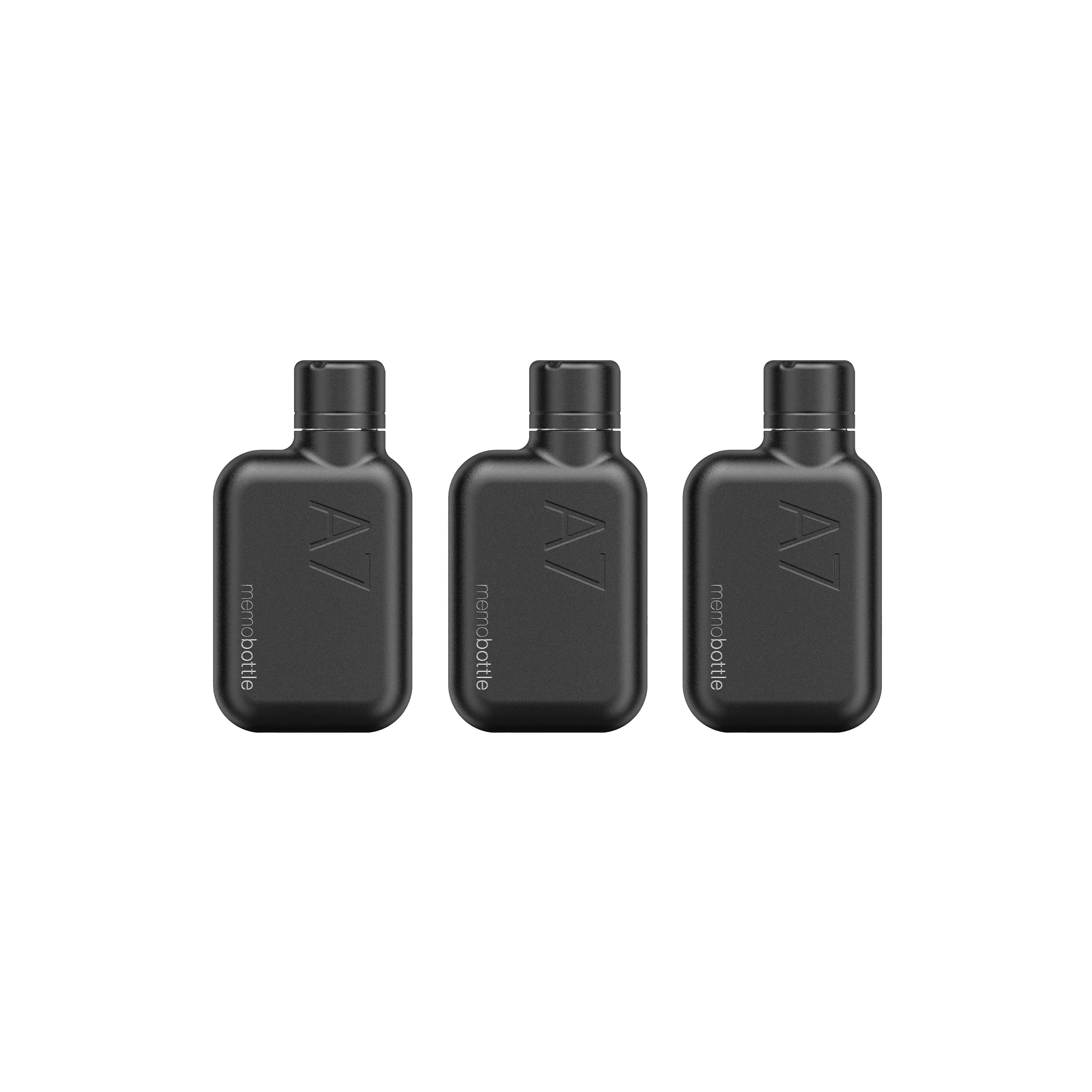 3 x A7 memobottle (Stainless Steel) - Black