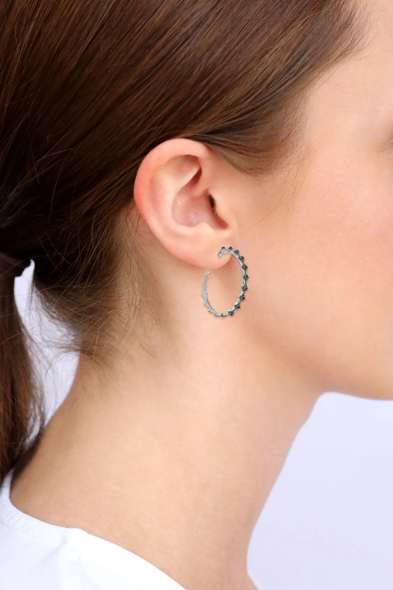 35 MM SILVER CRIVELLI HOOP EARRINGS