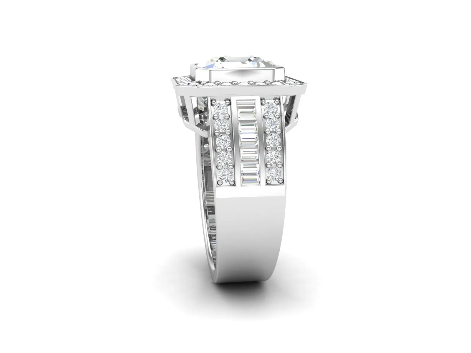 3.75 CTW White CZ Bold Solitaire Wedding Ring for Men