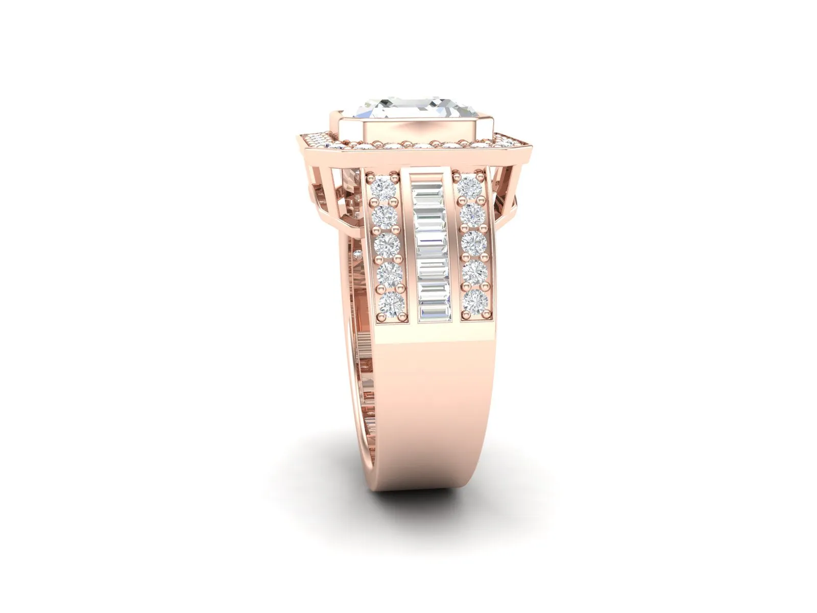3.75 CTW White CZ Bold Solitaire Wedding Ring for Men
