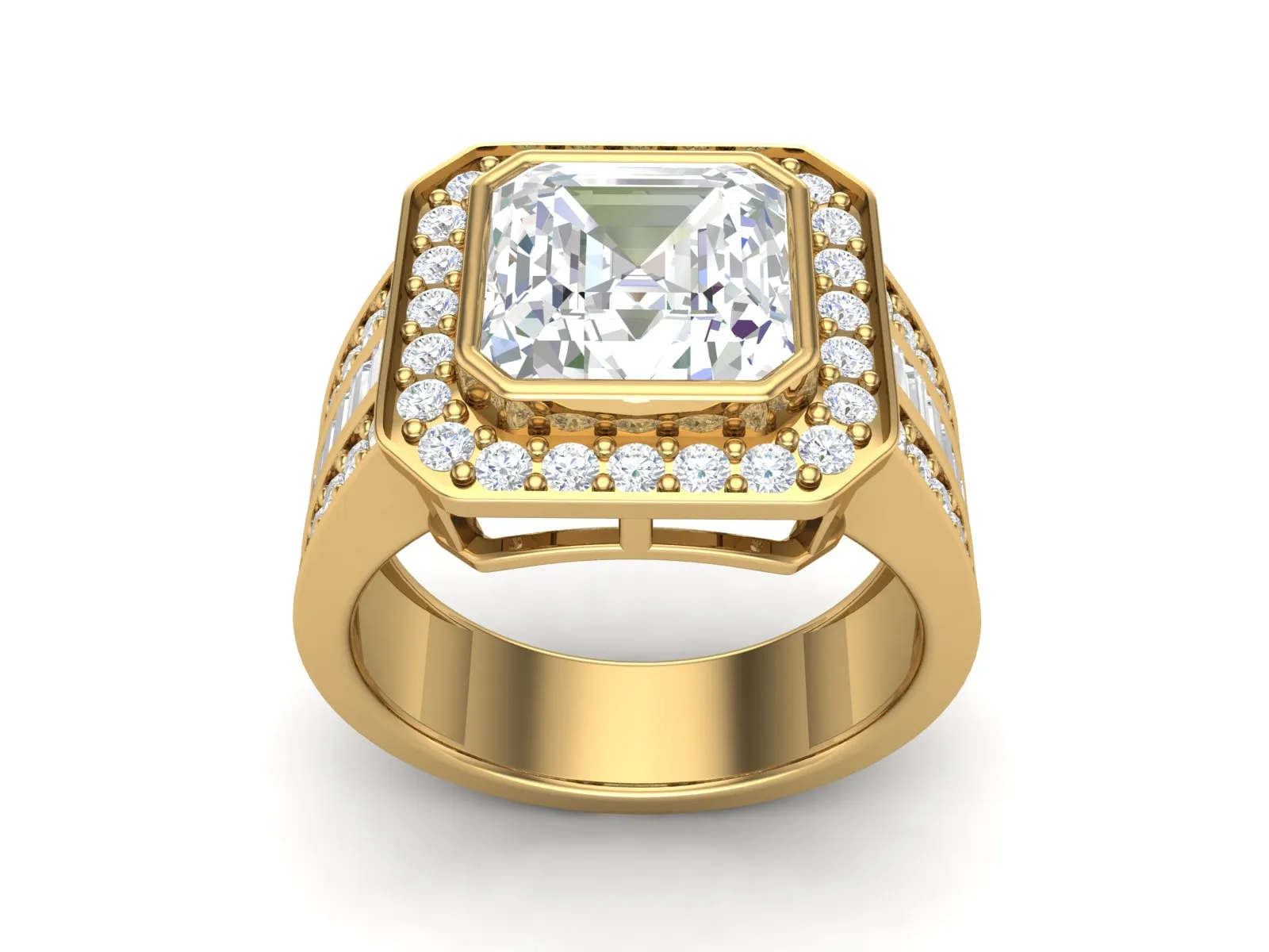 3.75 CTW White CZ Bold Solitaire Wedding Ring for Men