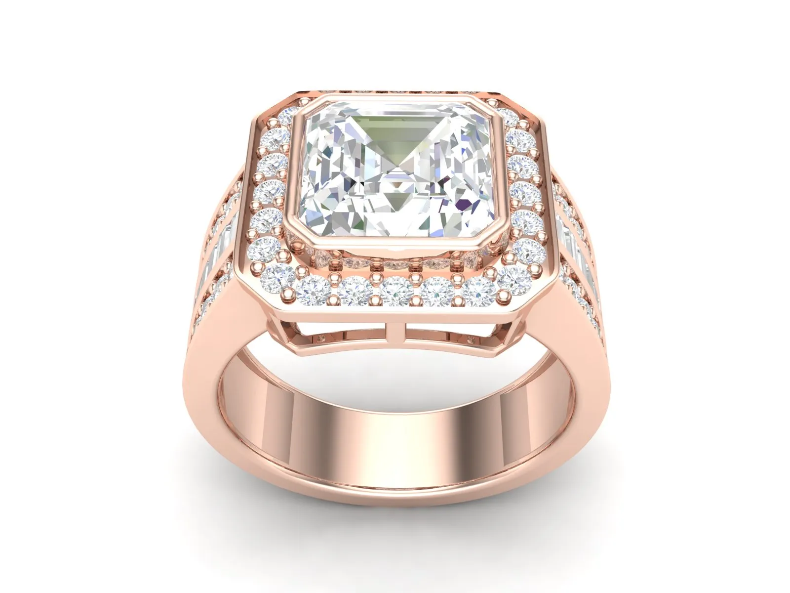3.75 CTW White CZ Bold Solitaire Wedding Ring for Men