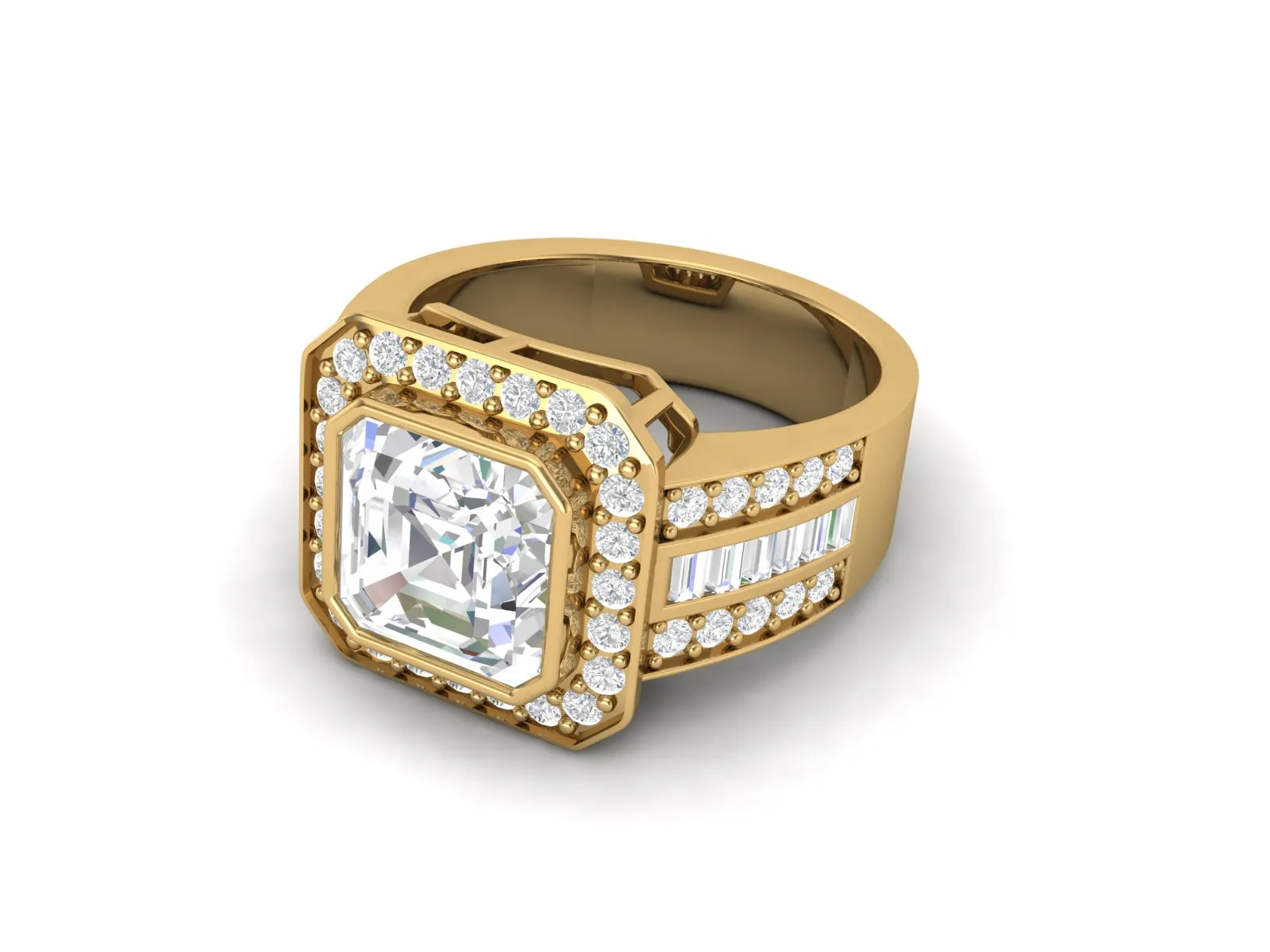 3.75 CTW White CZ Bold Solitaire Wedding Ring for Men