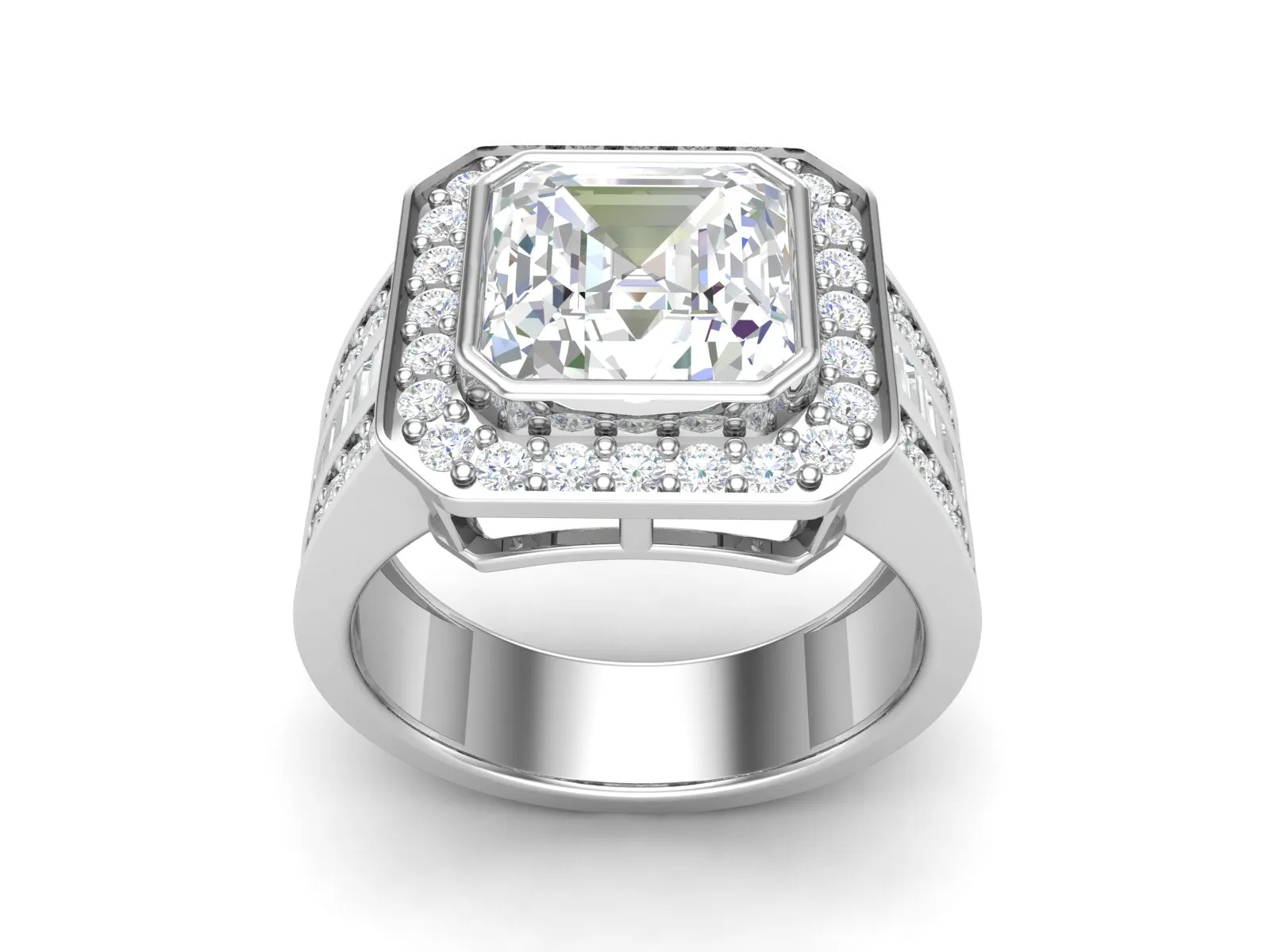 3.75 CTW White CZ Bold Solitaire Wedding Ring for Men