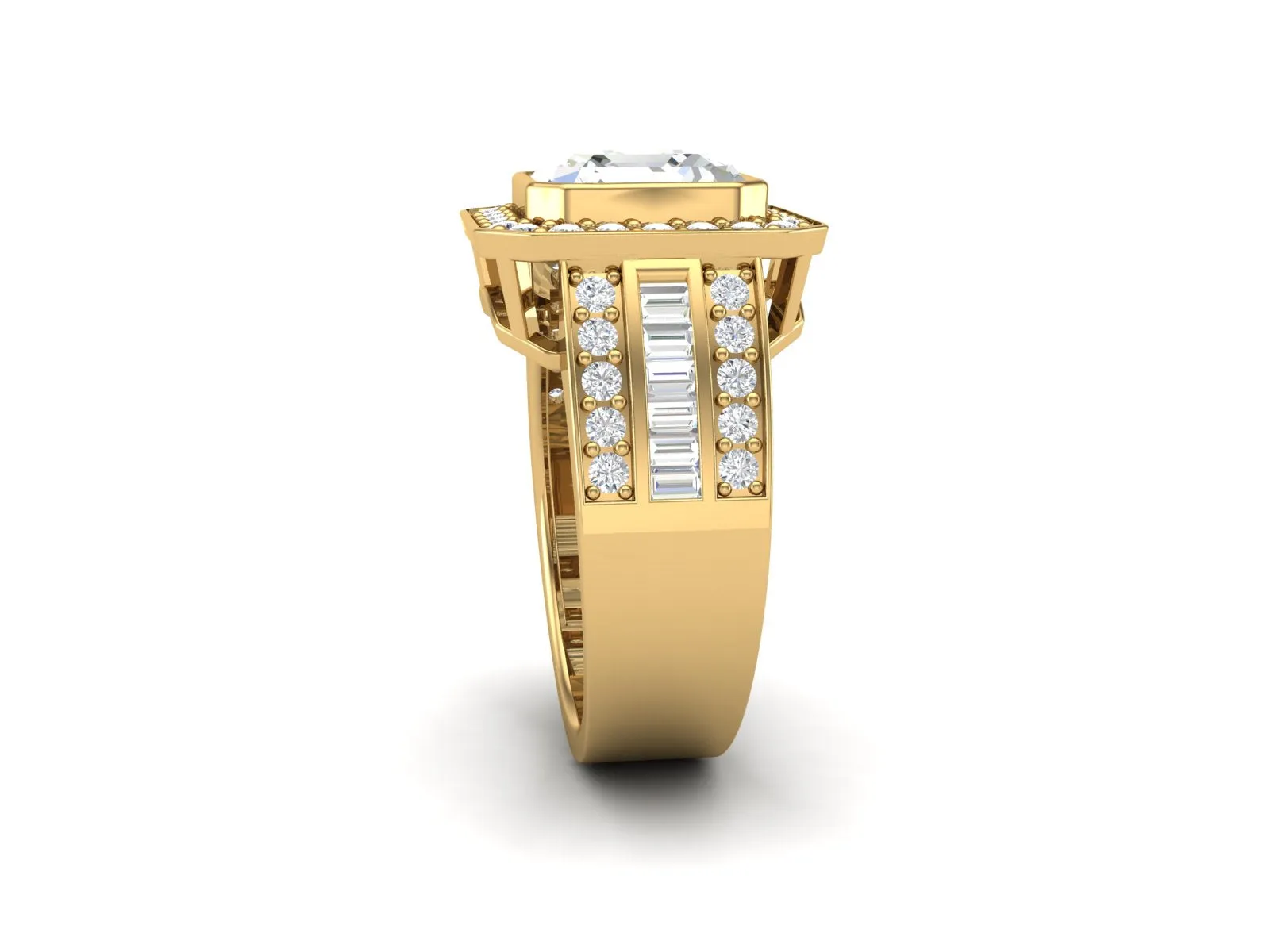 3.75 CTW White CZ Bold Solitaire Wedding Ring for Men
