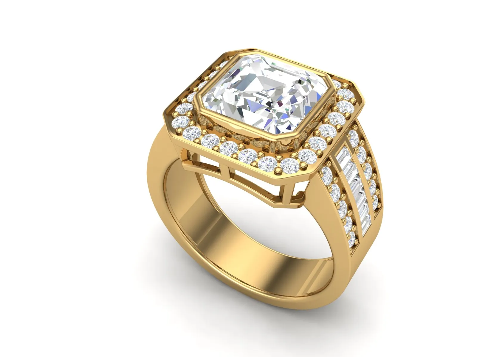 3.75 CTW White CZ Bold Solitaire Wedding Ring for Men