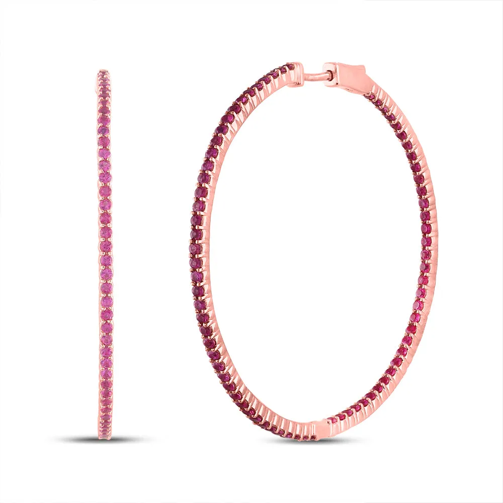 4 1/3CTW-DIA RUBY HOOPS