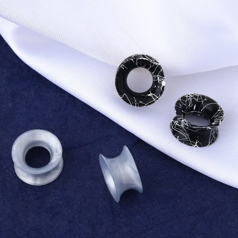 4PCS 6-16mm Thin Silicone Ear Plugs Tunnels