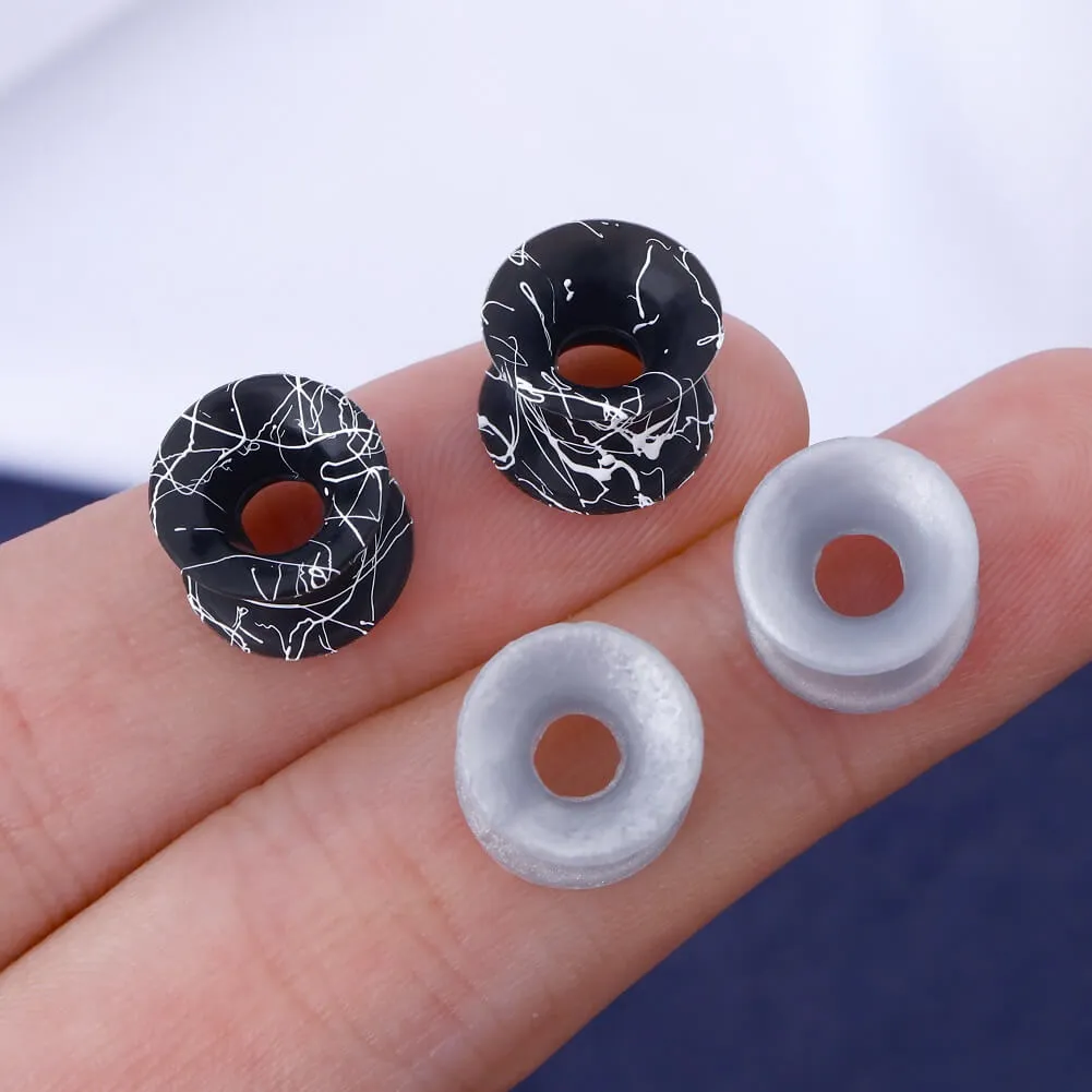 4PCS 6-16mm Thin Silicone Ear Plugs Tunnels