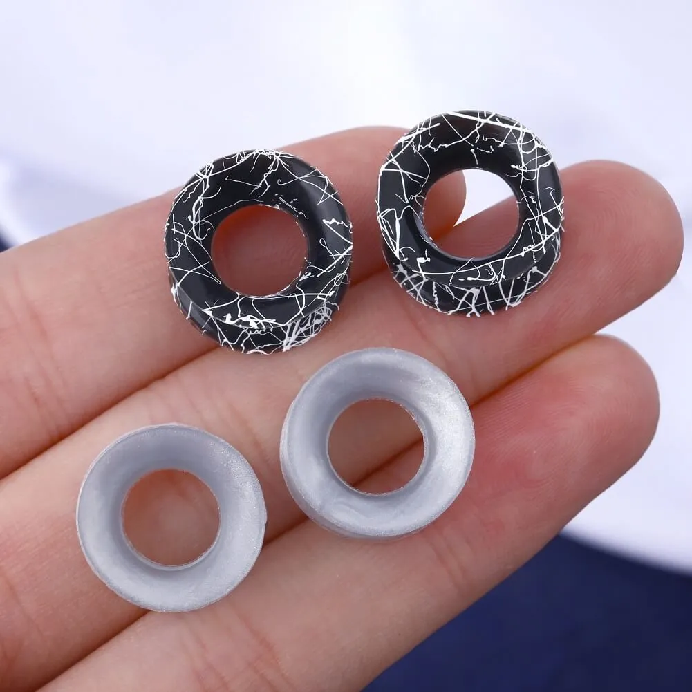 4PCS 6-16mm Thin Silicone Ear Plugs Tunnels