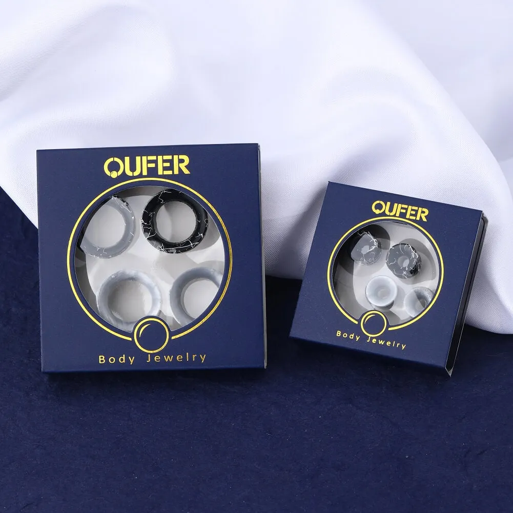 4PCS 6-16mm Thin Silicone Ear Plugs Tunnels