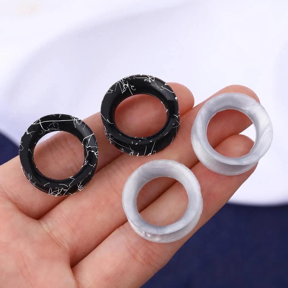 4PCS 6-16mm Thin Silicone Ear Plugs Tunnels