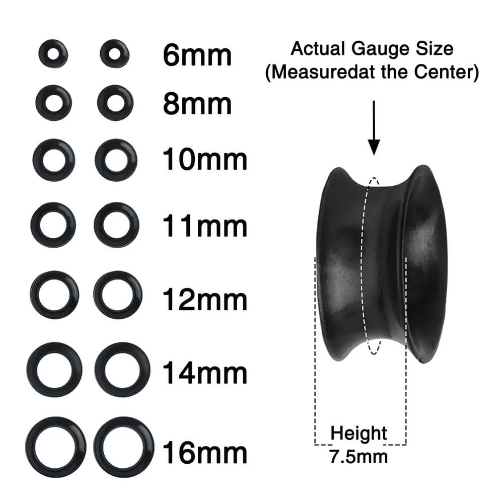 4PCS 6-16mm Thin Silicone Ear Plugs Tunnels