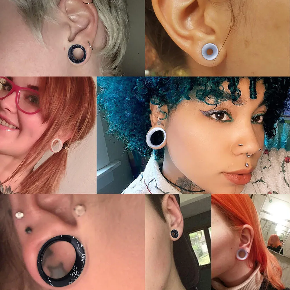 4PCS 6-16mm Thin Silicone Ear Plugs Tunnels