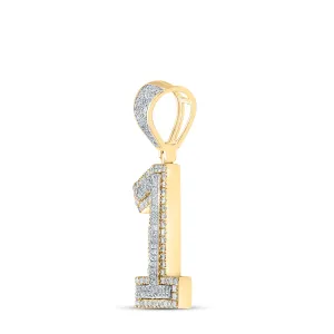 5/8CTW-DIA CN NUMBER "1" MENS CHARM